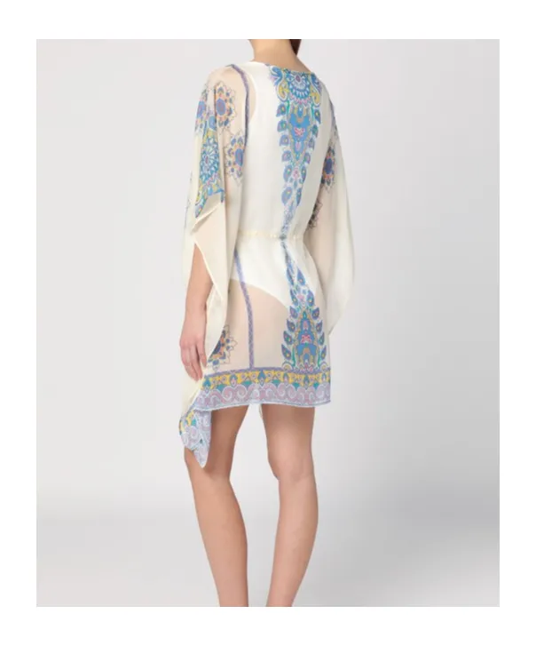 Paisley Printed Satin Caftan