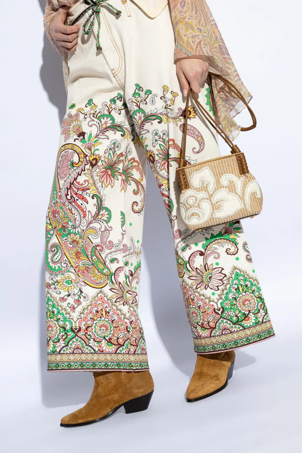 Logo Embroidered Interwoven Crossbody Bag