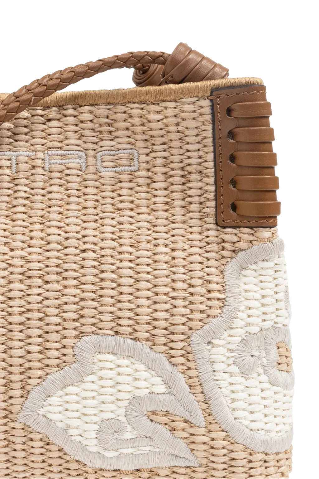 Logo Embroidered Interwoven Crossbody Bag