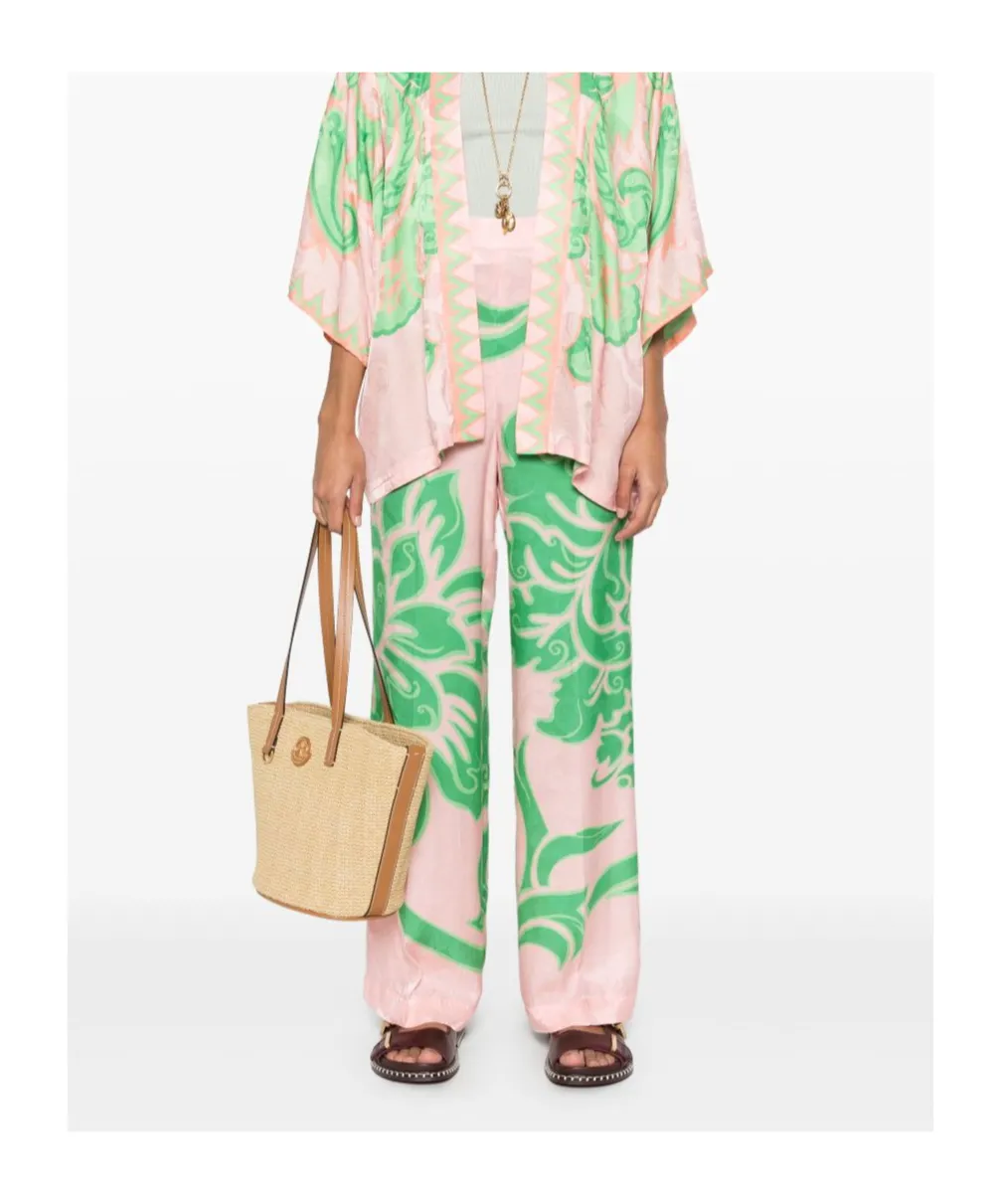 Rose Jacquard Pressed Crease Trousers