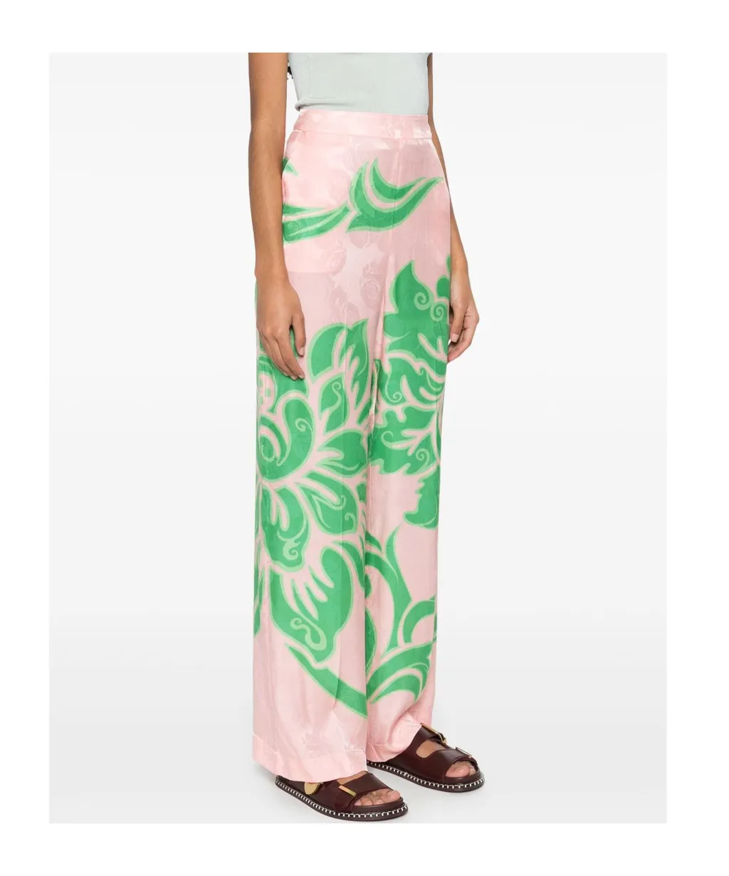 Rose Jacquard Pressed Crease Trousers