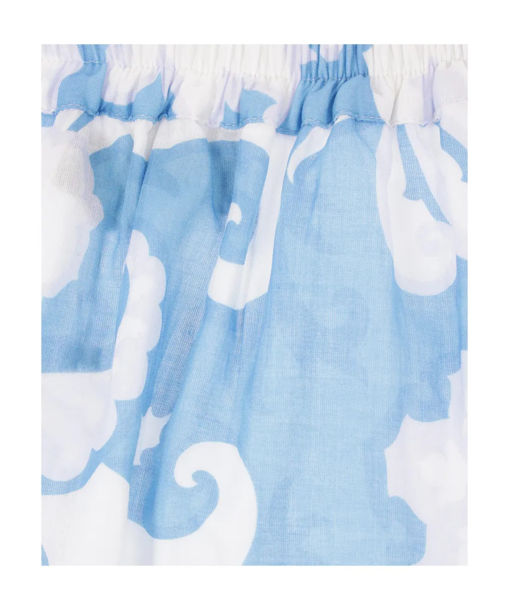 Floral Printed Elastic Waist Midi Skirt