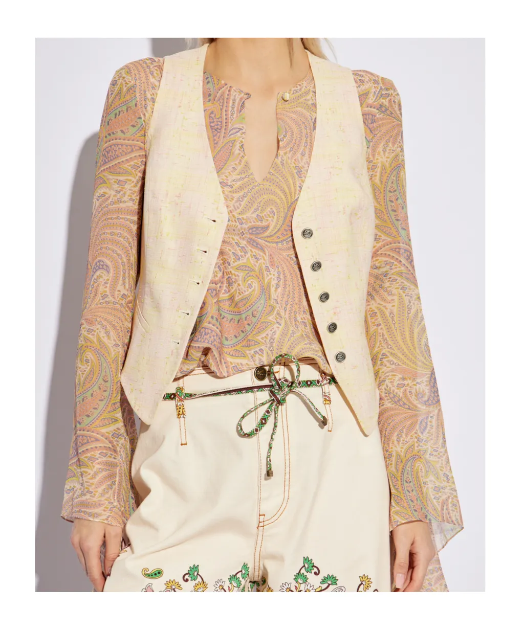 Slub Sleeveless Waistcoat