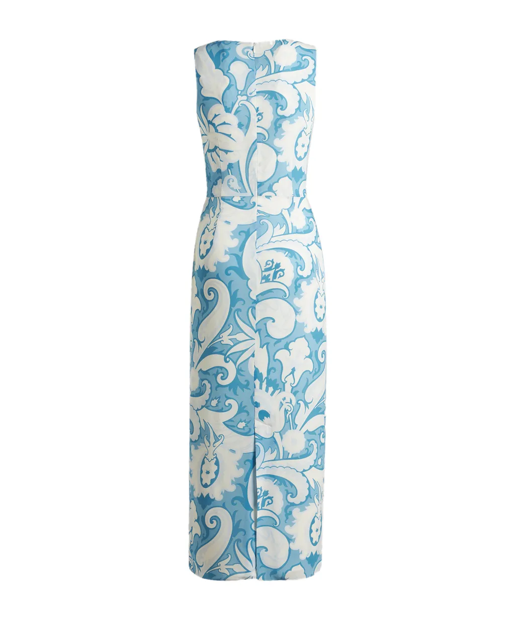 Paisley Print Sleeveless Midi Dress