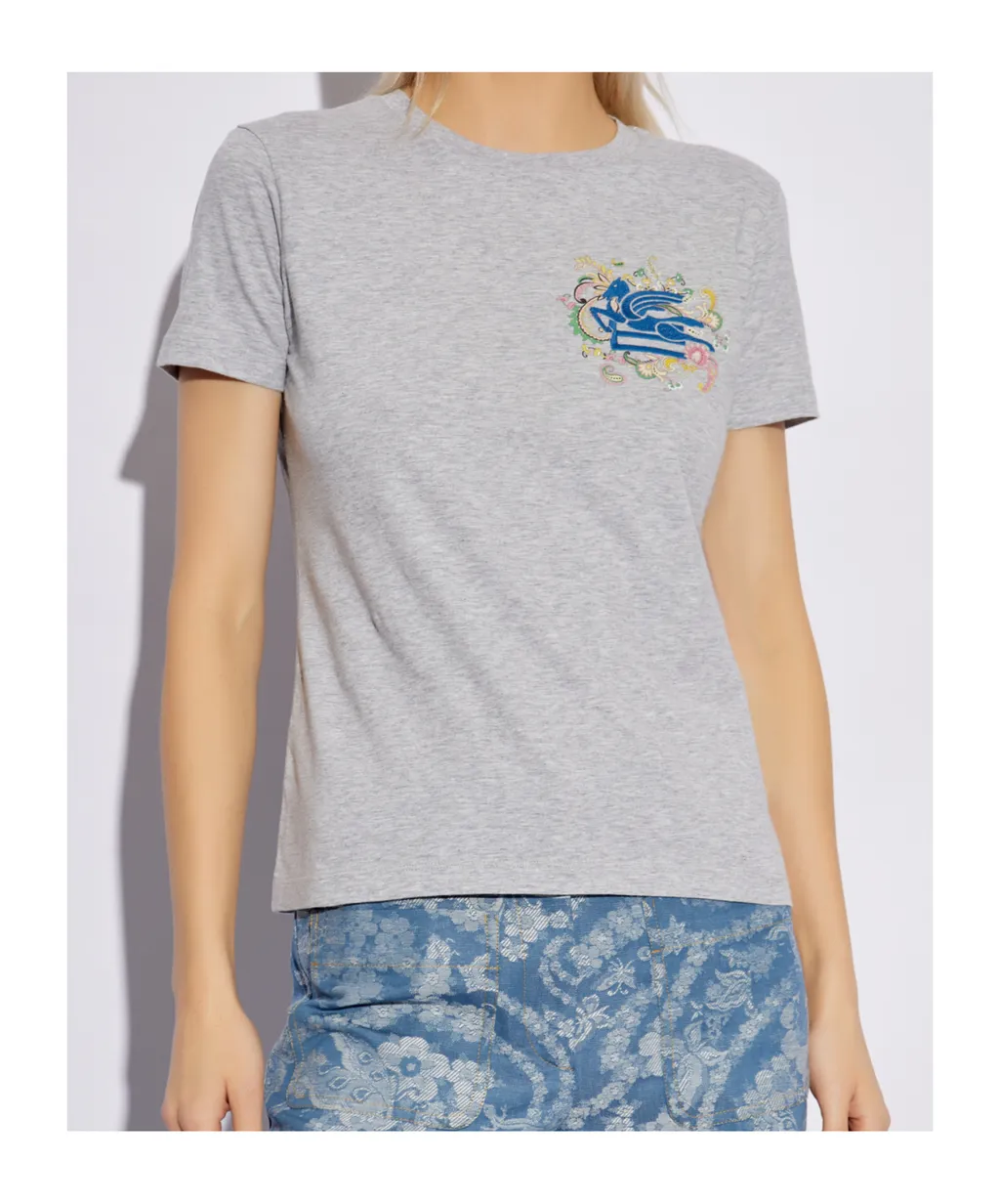 Pegaso Embroidered Crewneck T-Shirt