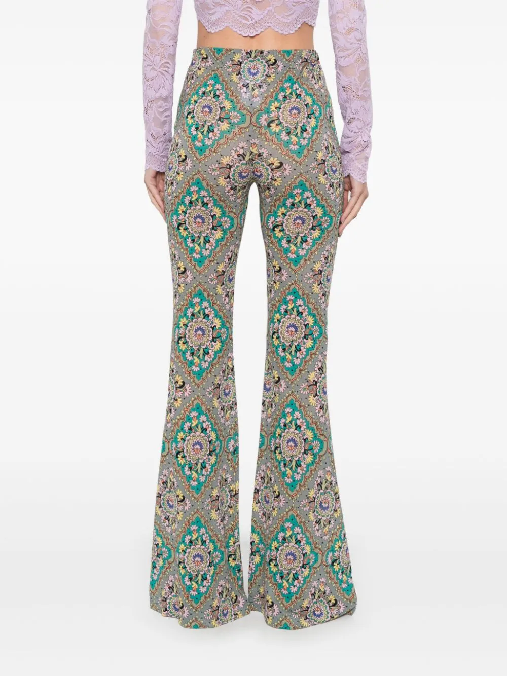 Floral Printed Flared Trousers