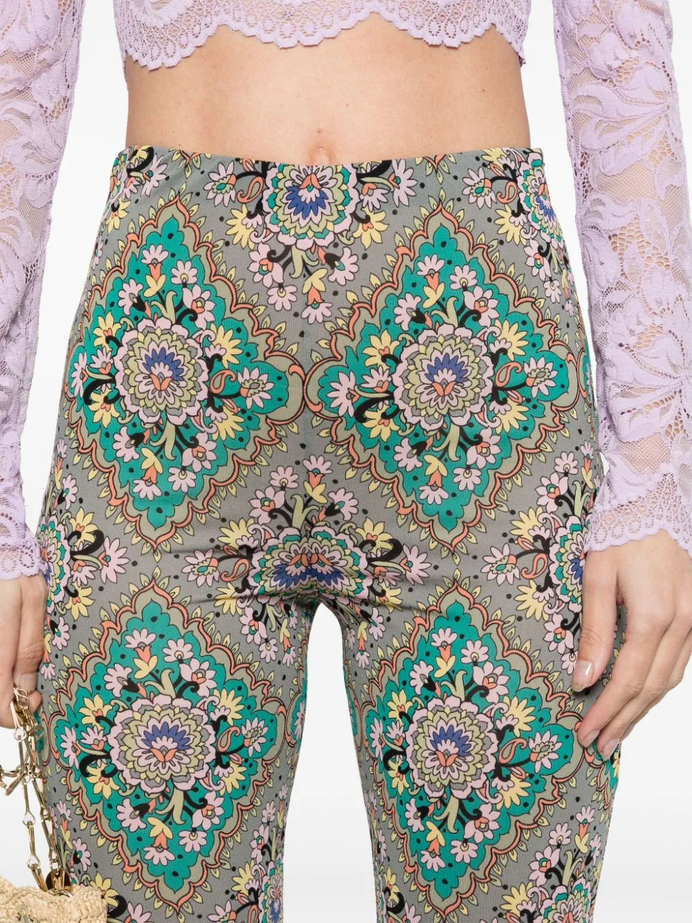 Floral Printed Flared Trousers
