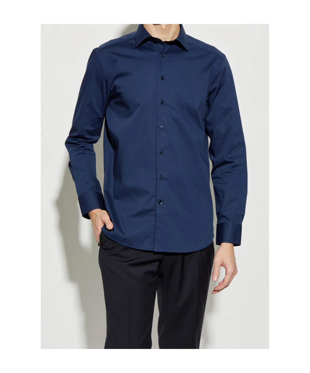 Buttoned Curved Hem Shirt