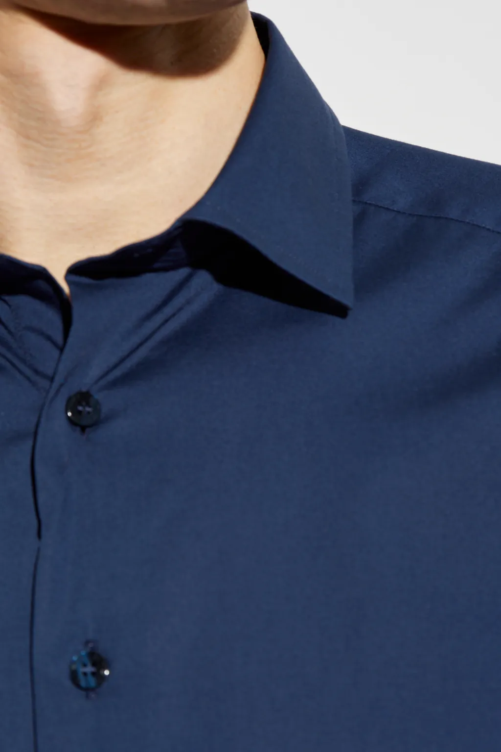 Buttoned Curved Hem Shirt