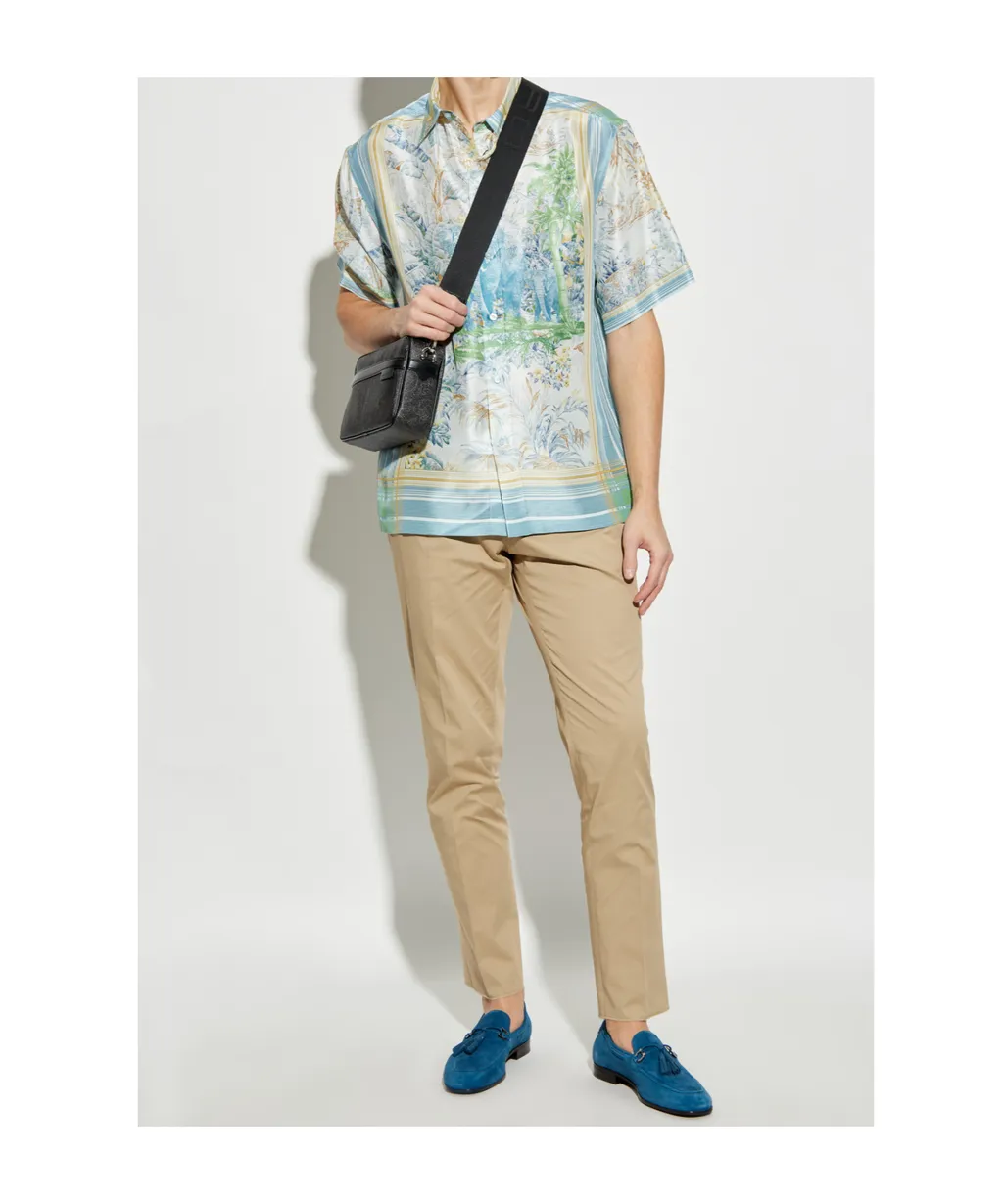 Pressed Crease Pleated Trousers