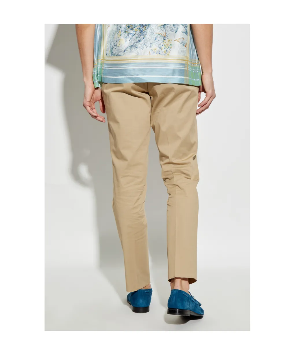 Pressed Crease Pleated Trousers