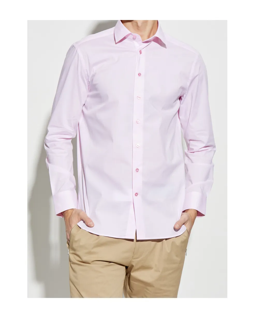 Buttoned Curved Hem Shirt