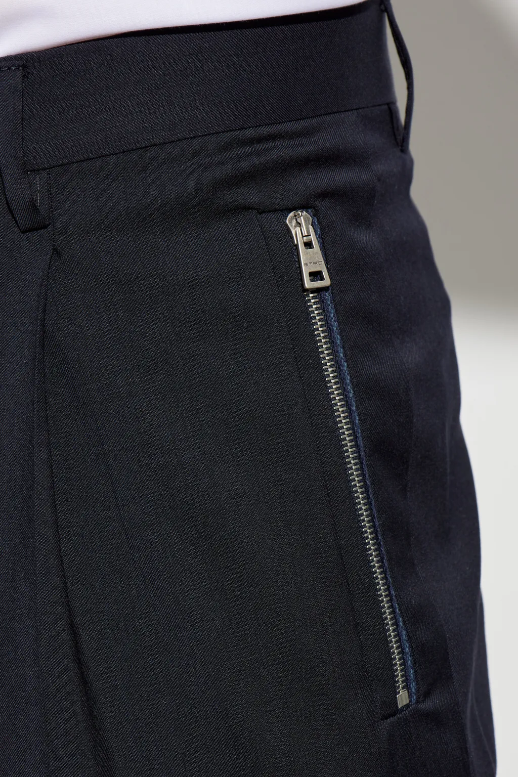 Pressed Crease Pleated Trousers