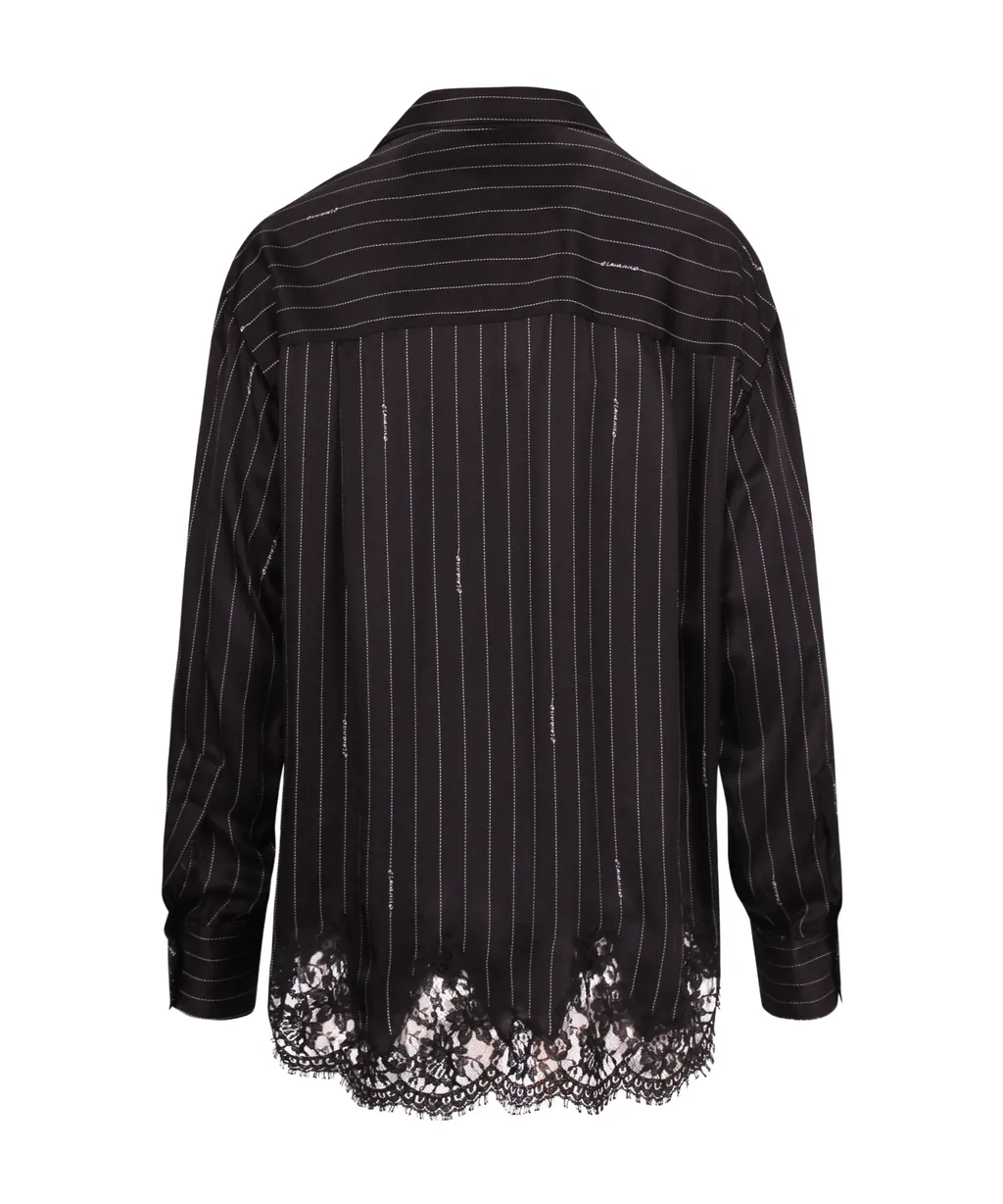 Lace Pinstripe Shirt