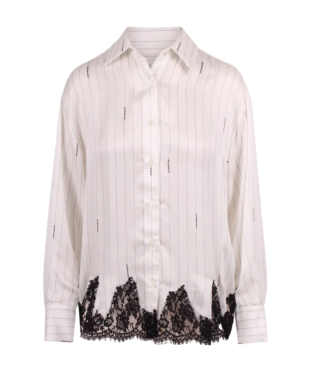 Lace Striped Shirt
