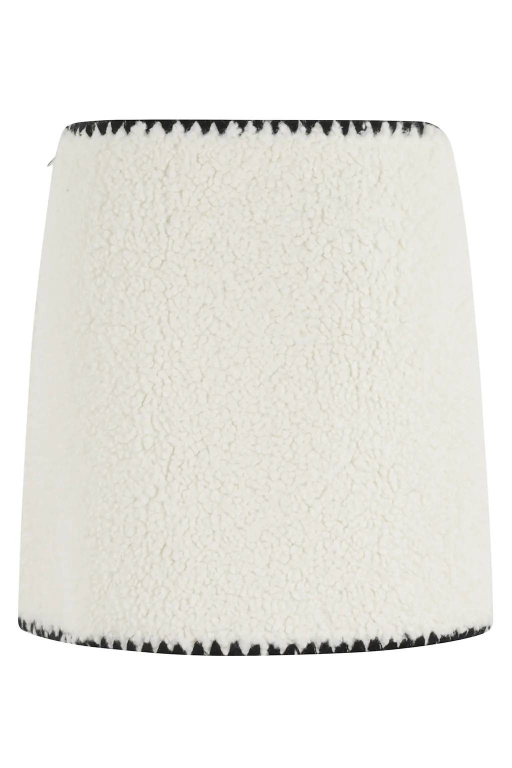 Teddy-Fleece Zip-Detail Skirt