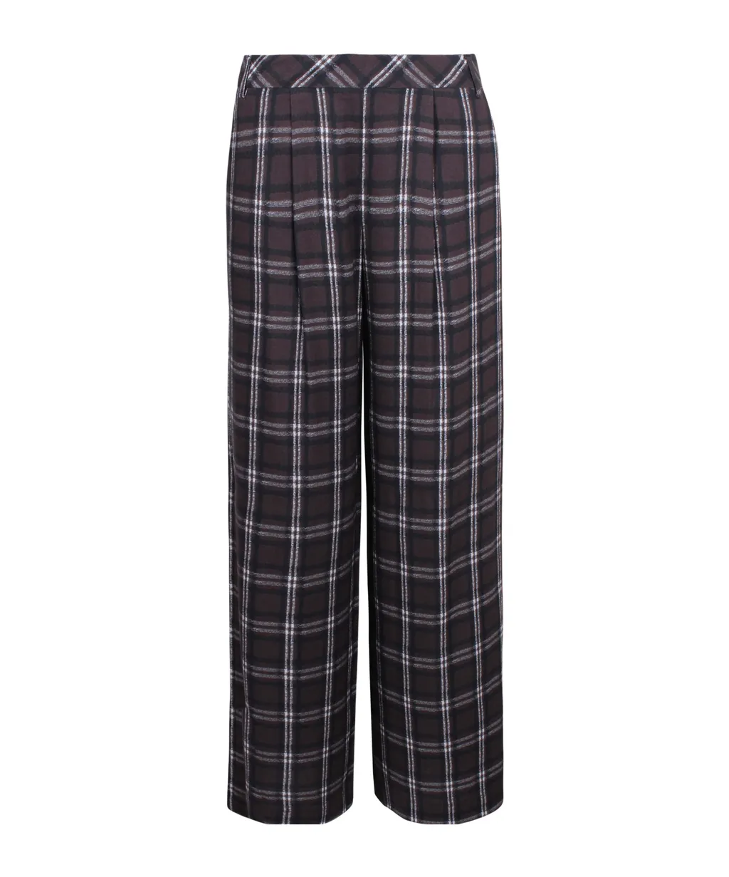 Pleated Checked Trousers