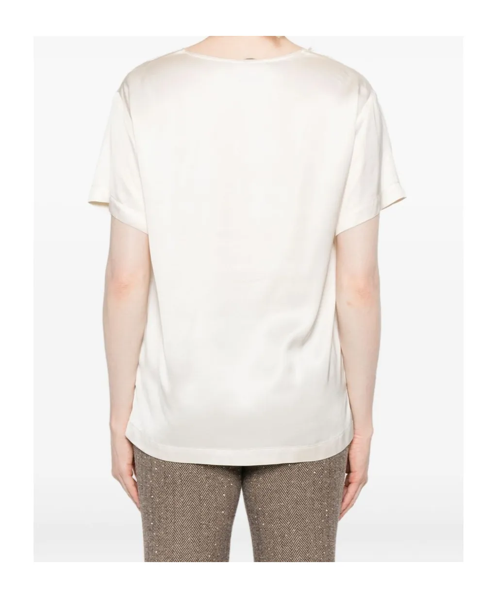Lace-Trimmed V-Neck Top