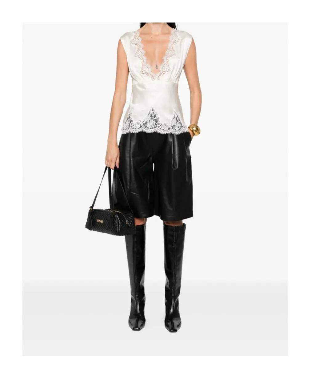 Lace-Trimmed Sleeveless Top