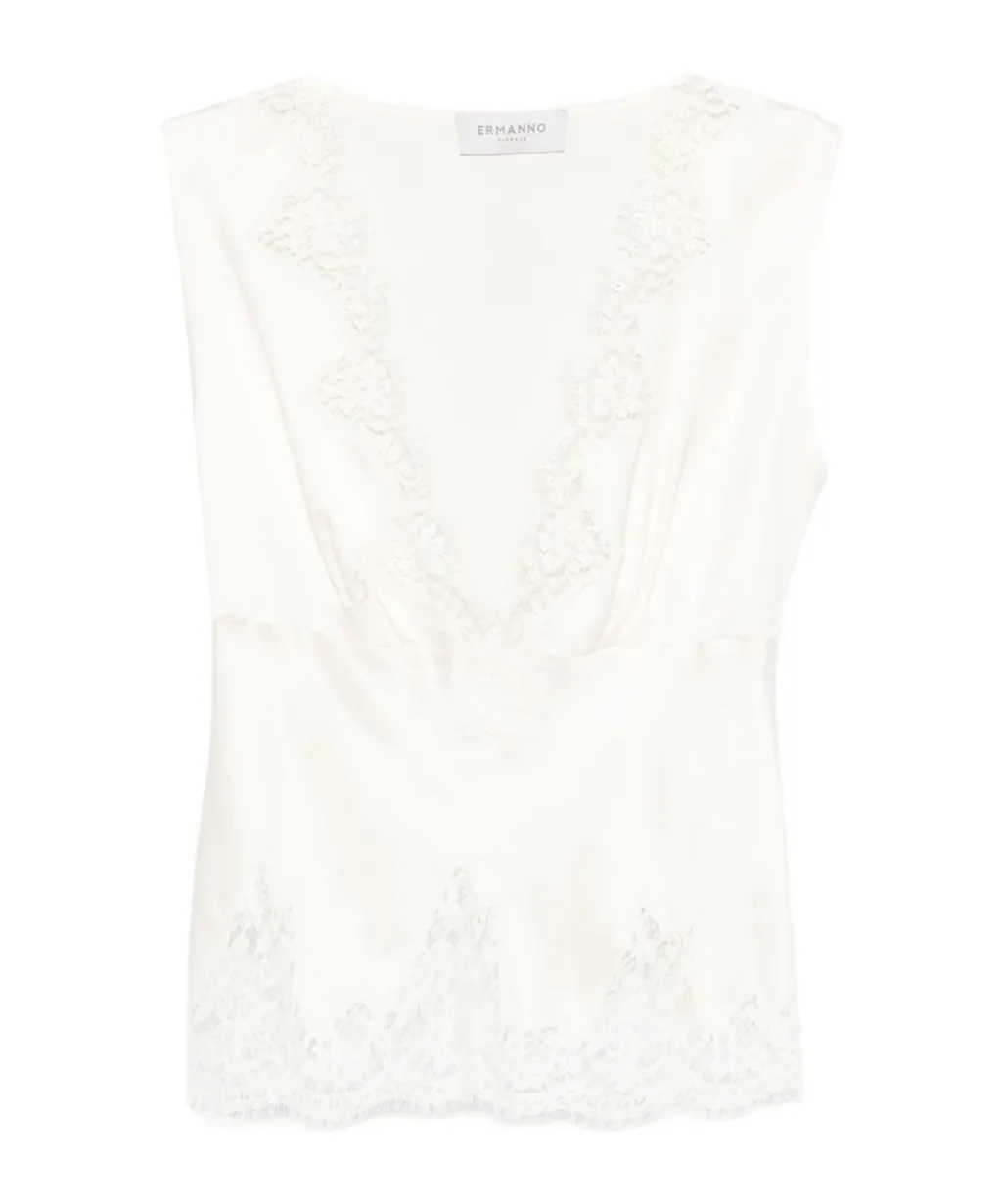Lace-Trimmed Sleeveless Top