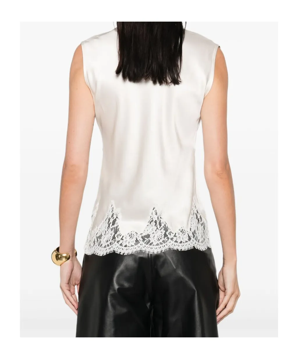Lace-Trimmed Sleeveless Top