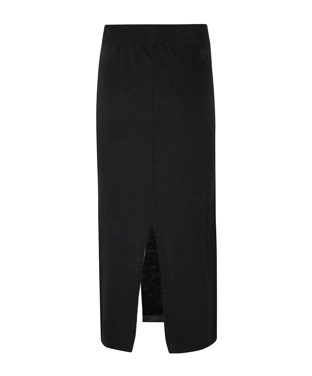 Sequin Embroidered Knitted Midi Skirt
