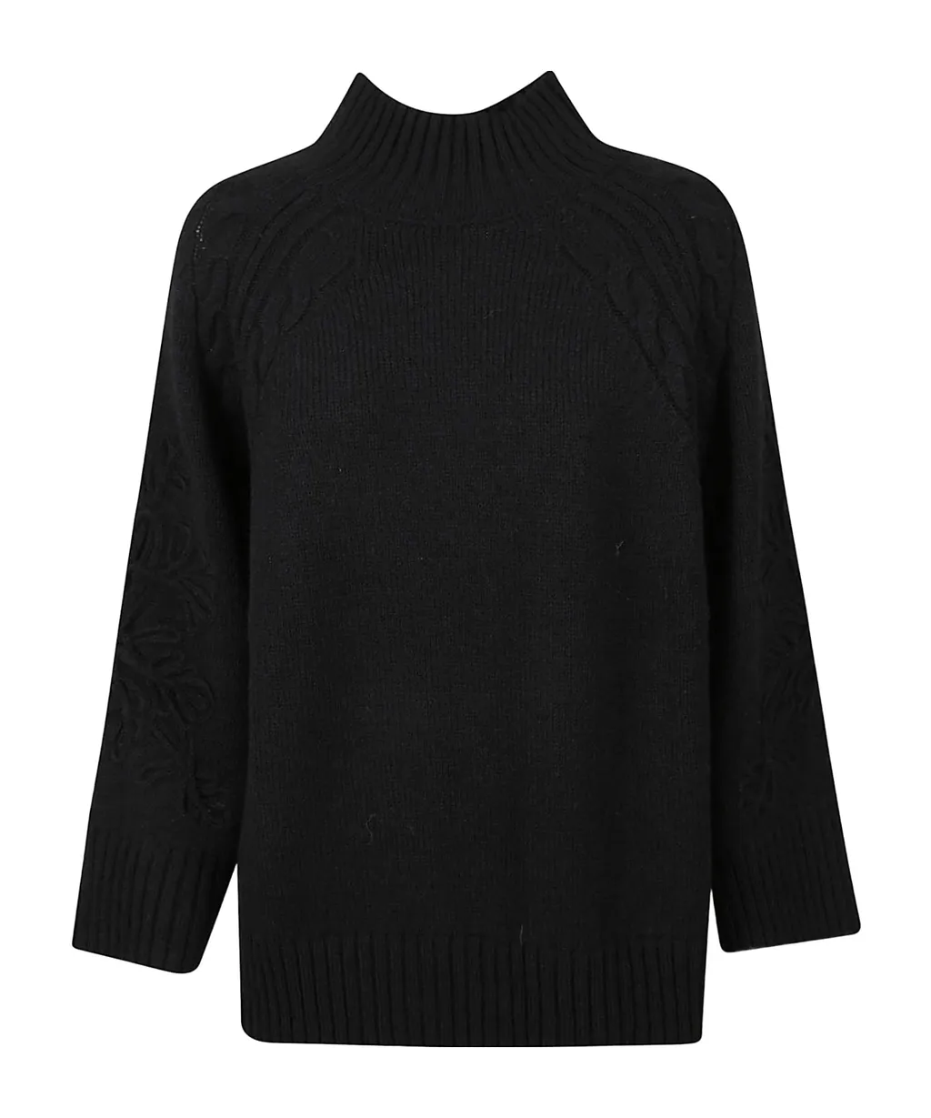 Wide-Sleeved Ribbed Sweater