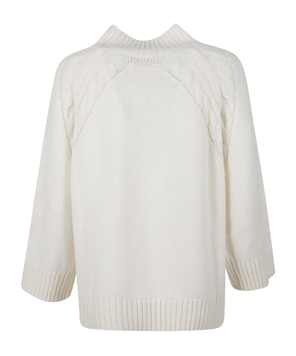 Wide-Sleeved Ribbed Sweater