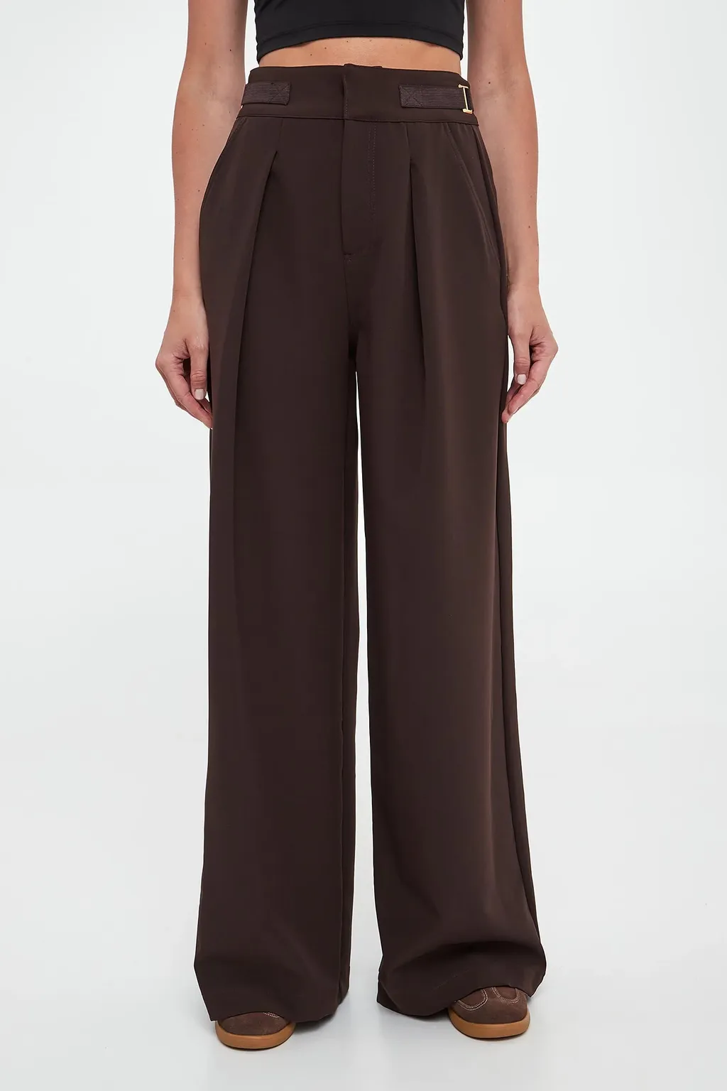 Wide-Leg Pleated Pants