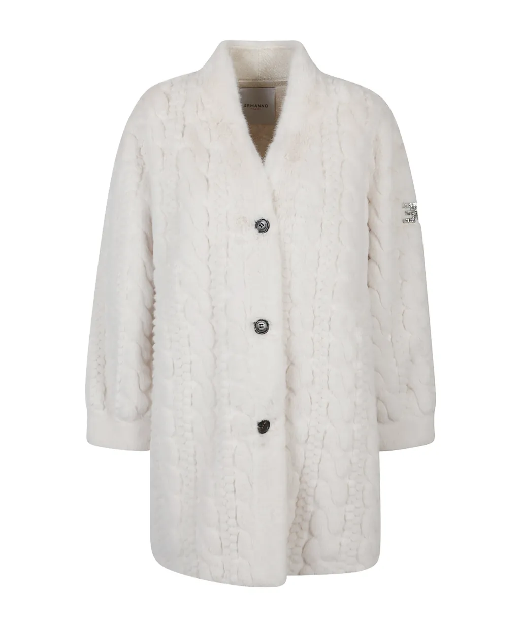 Textured Button-Up Coat
