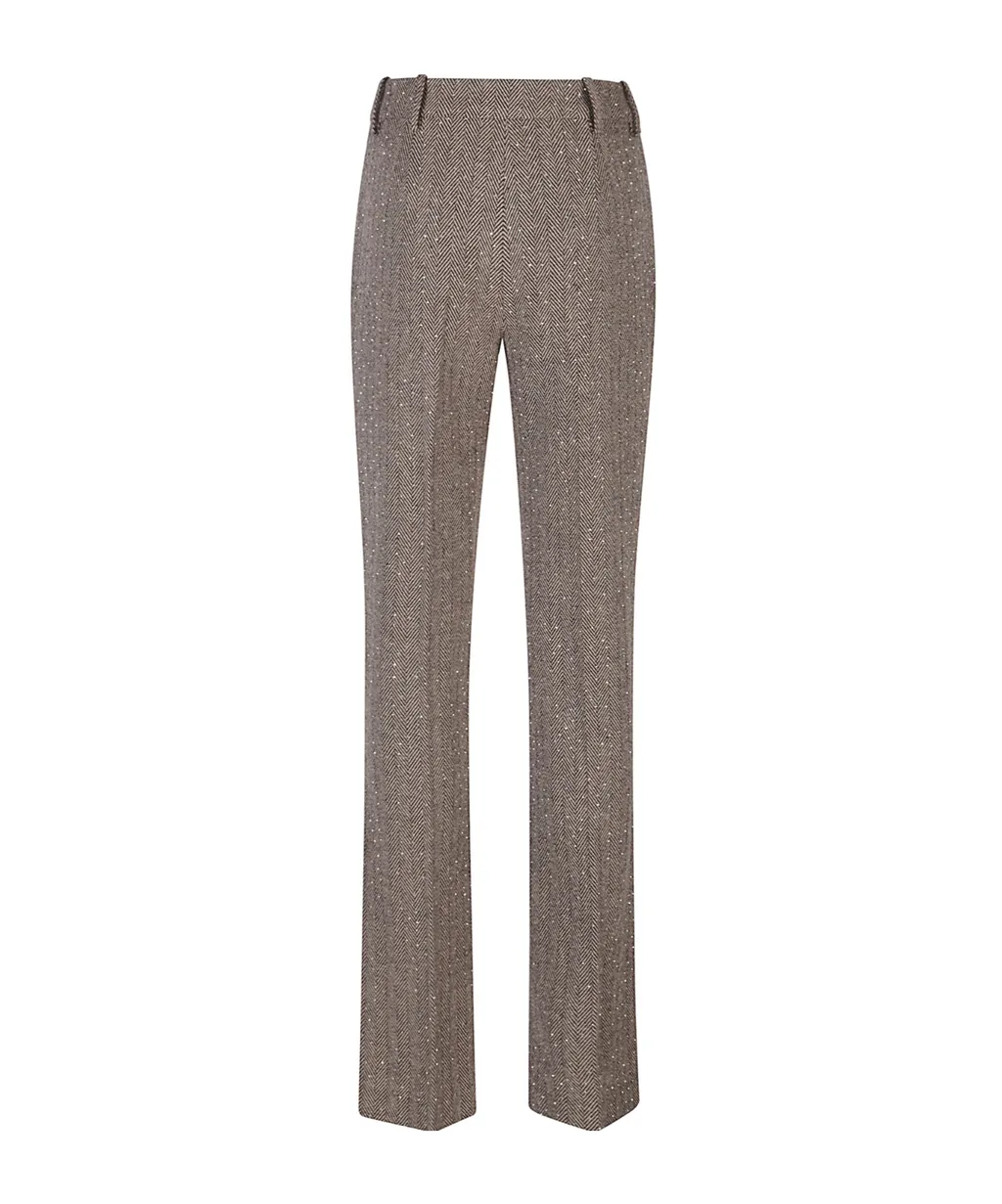 Herringbone Patterned Pants
