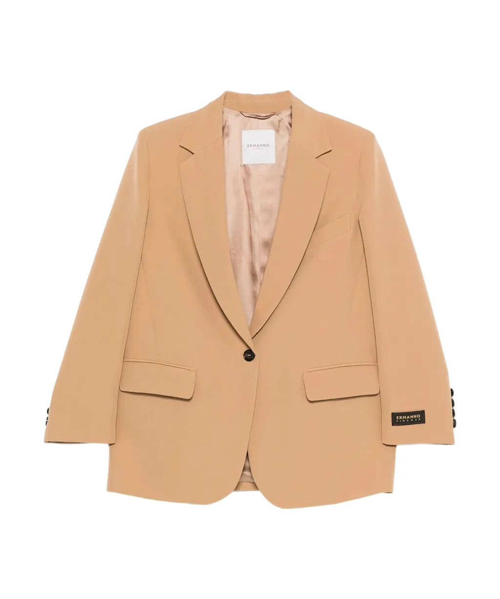 Single-Button Cuff-Detail Blazer