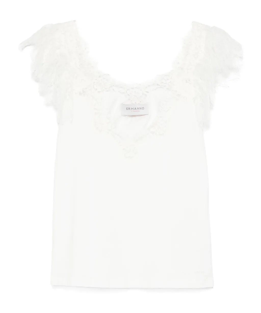 Lace-Trim Tank Top