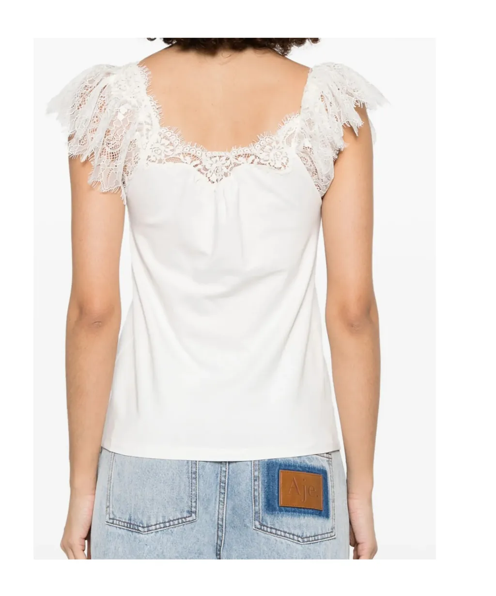 Lace-Trim Tank Top
