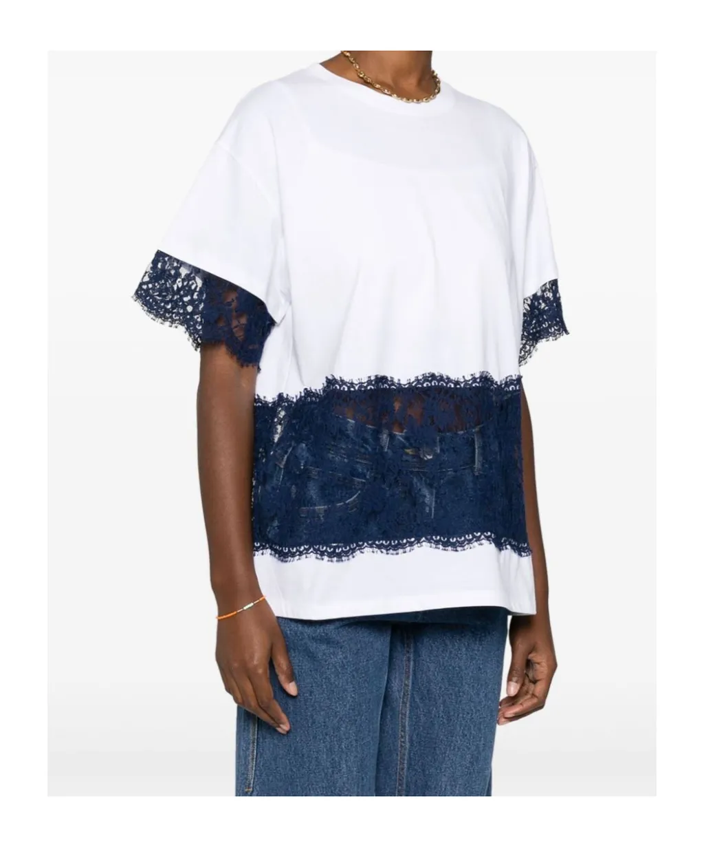 Short-Sleeved T-Shirt With Lace Details