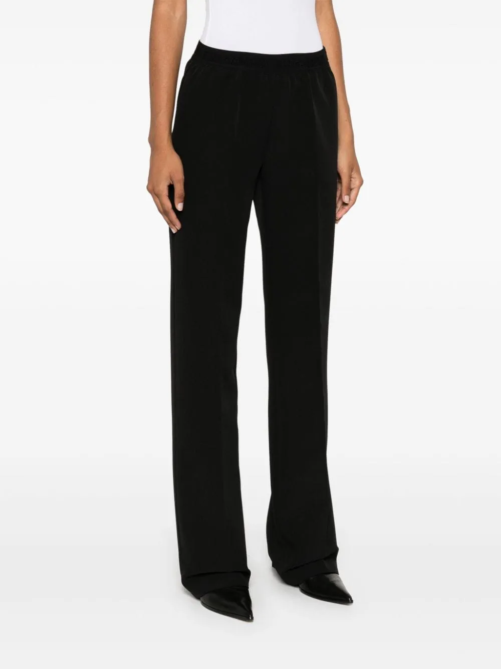 Logo-Waistband Cady Trousers