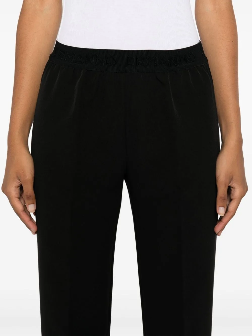 Logo-Waistband Cady Trousers