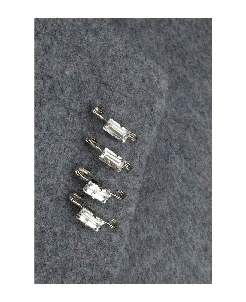 Safety-Pin Embellished Coat