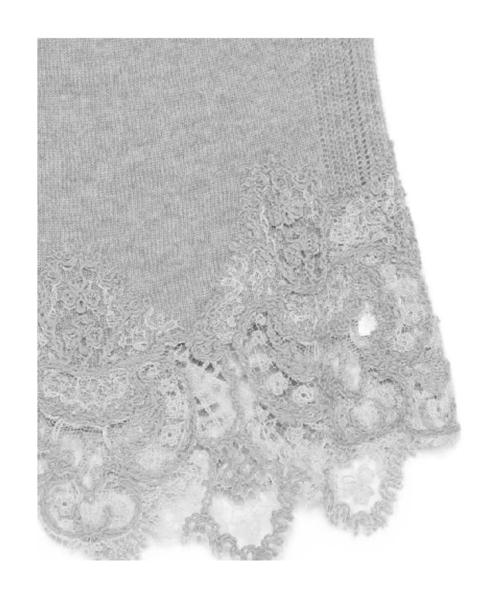 Lace-Trimmed Knit Top
