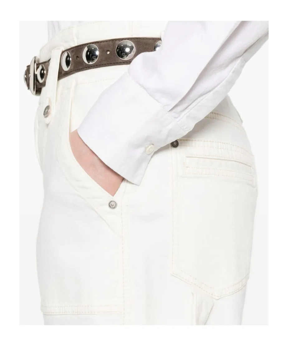 Eyelet-Embellished Jeans