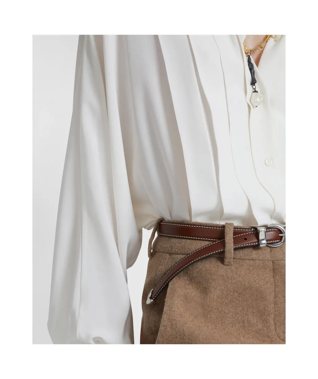 Long Sleeved Pleated Shirt