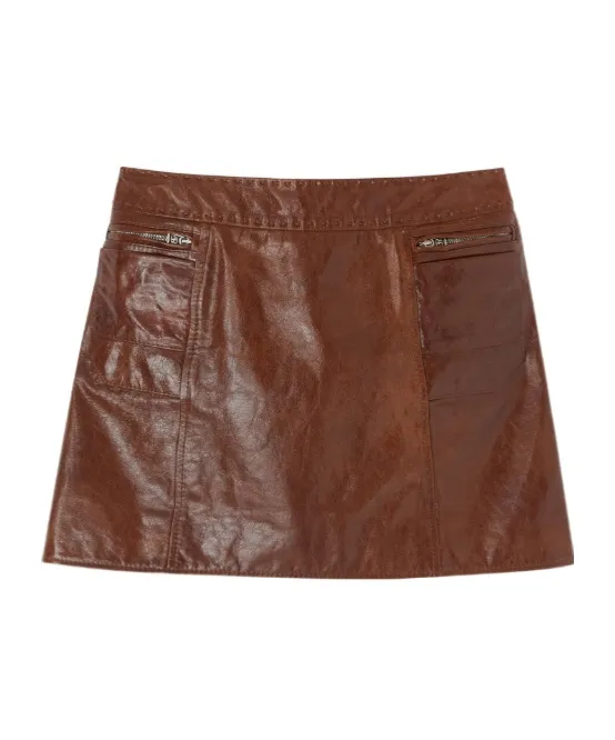 Glossy Leather Miniskirt