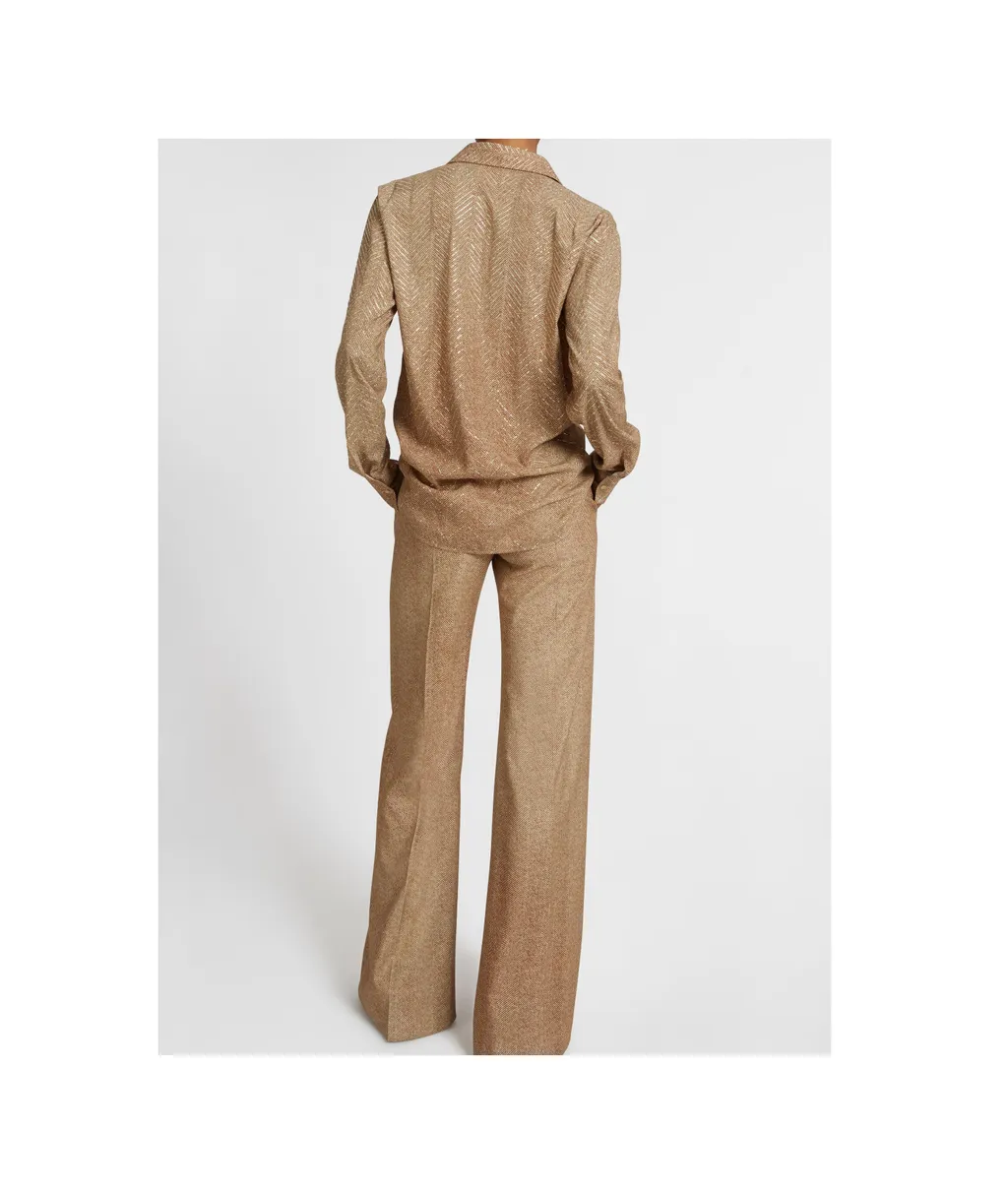 Herringbone-Pattern Long-Sleeve Shirt
