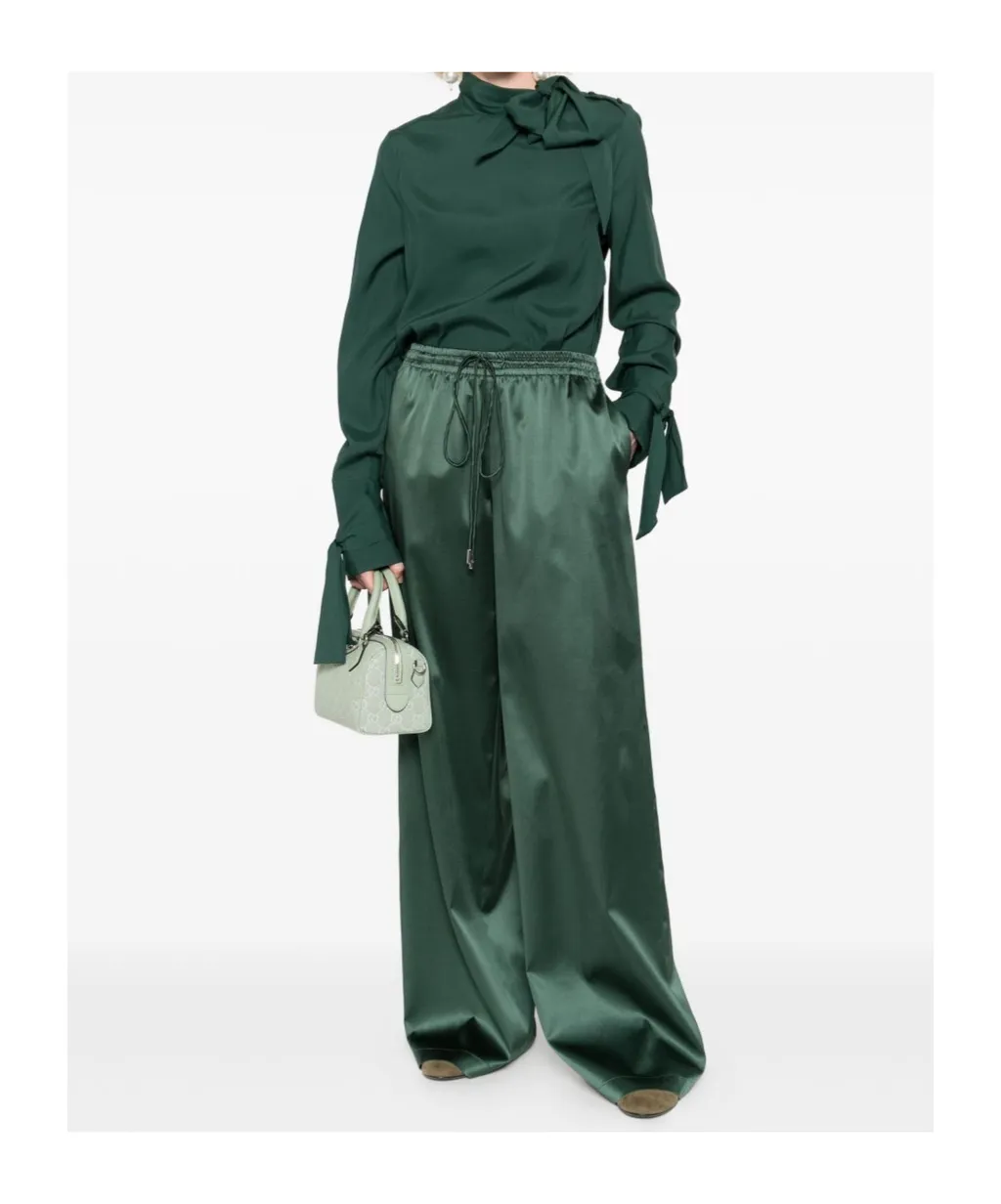 Tie-Neck Long-Sleeved Blouse