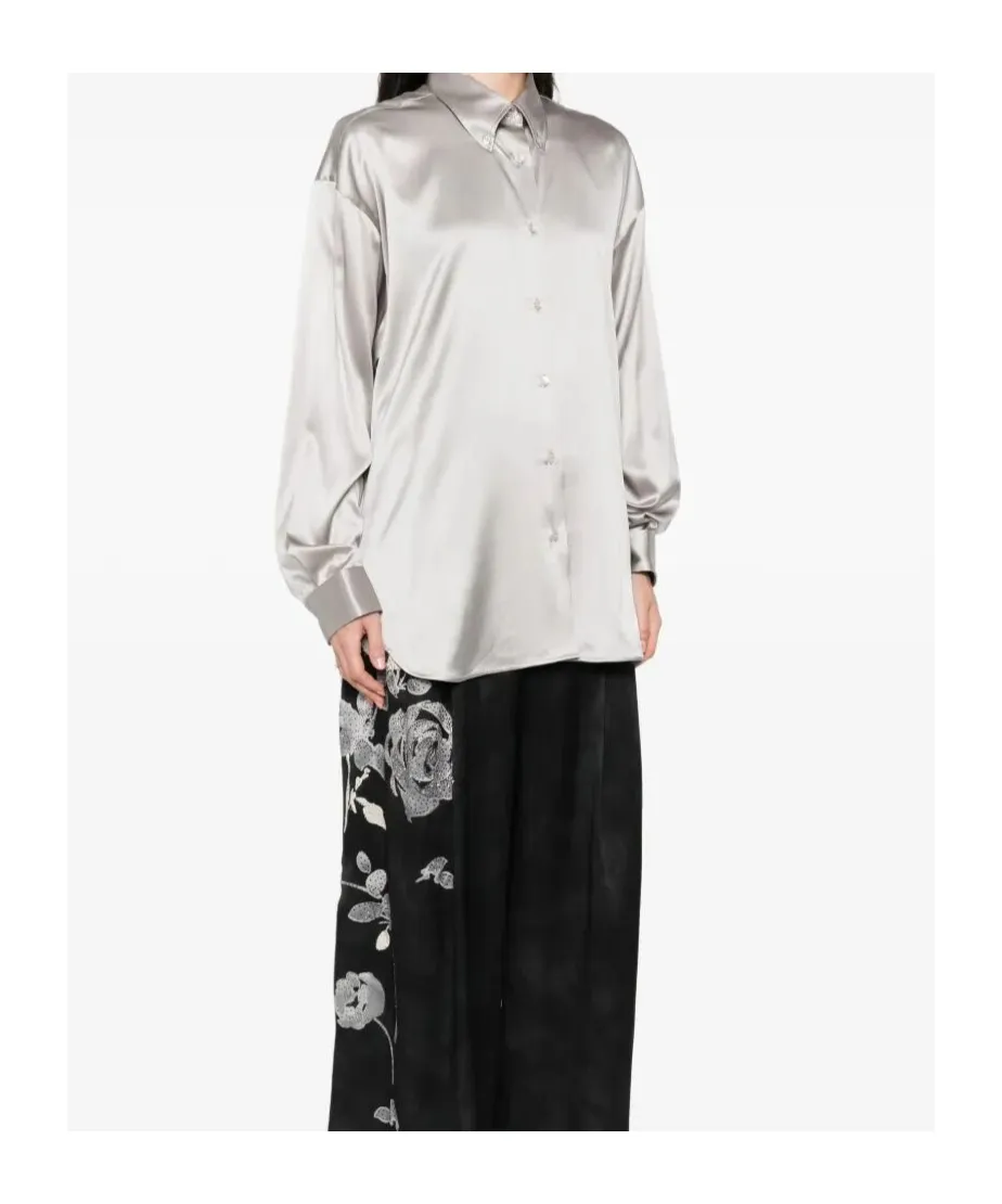 Button-Down Satin Shirt