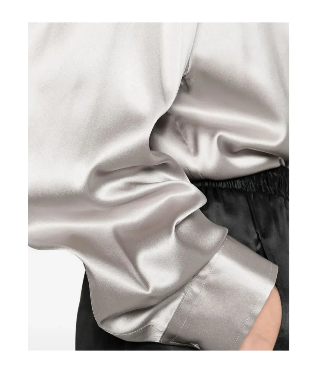 Button-Down Satin Shirt