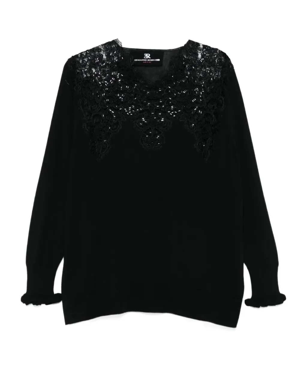 Lace-Embellished Top