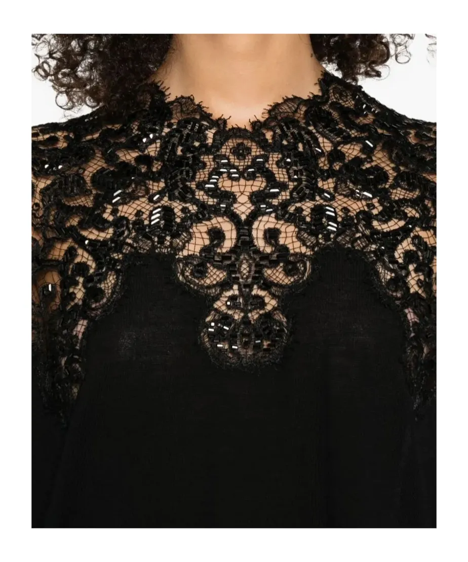 Lace-Embellished Top