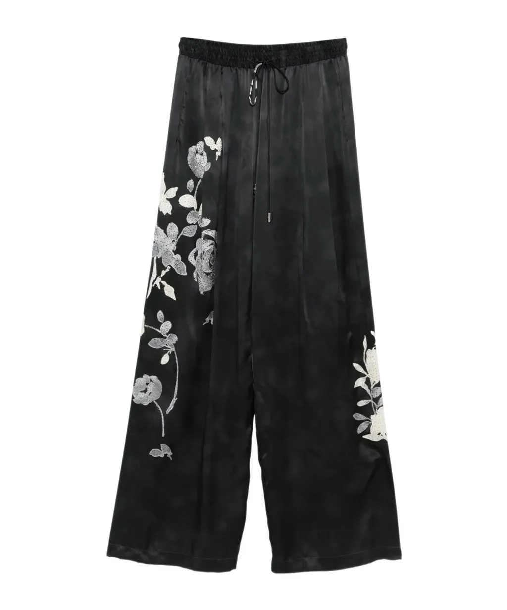 Floral-Print Drawstring-Waist Trousers