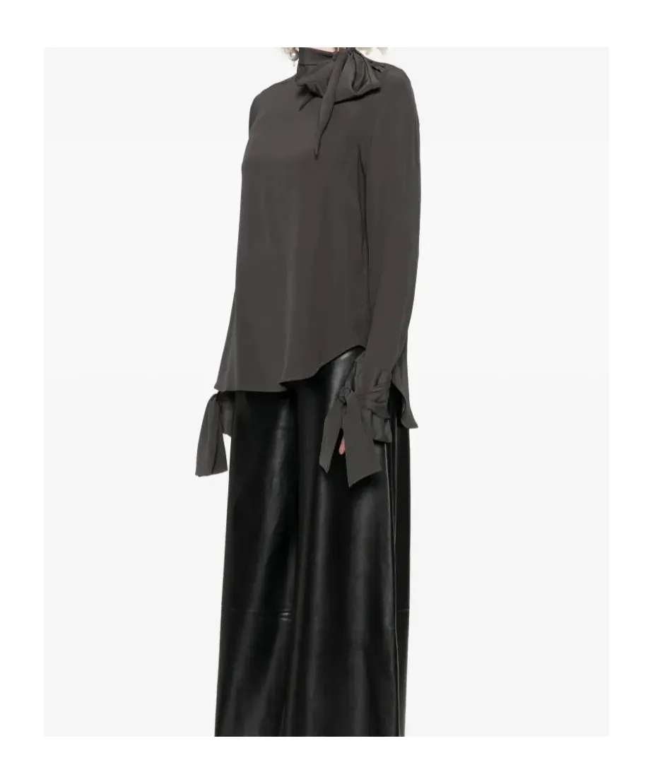 Tie-Neck Silk Top